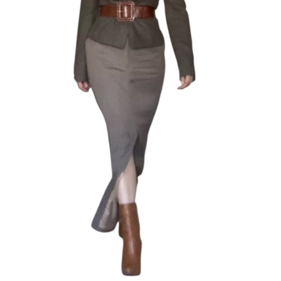 Wool Blend Maxi Pencil Skirt with Pockets Size 6 - Picture 7 of 12